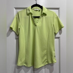 Lady Hagen Women’s Size Medium LimePolo Short Sleeve V-Neck Shirt Golf Top Shirt